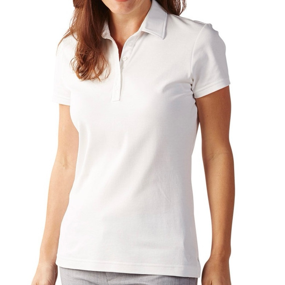 Clover Bobby Jones Womens Solid Supreme Short Sleeve Polo Shirt White Size S NWT - Picture 15 of 16